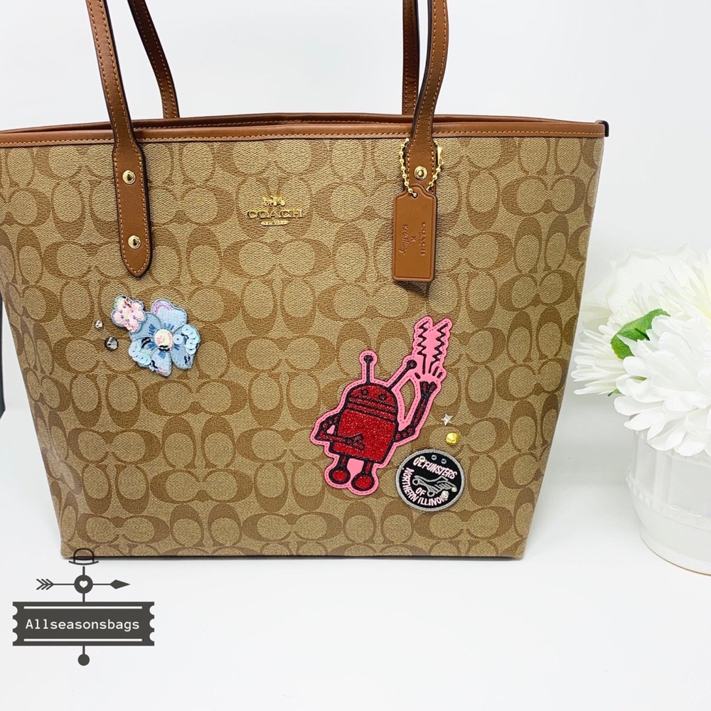 Coach Keith Haring tote signature canvas khaki bag - Picture 2 of 7